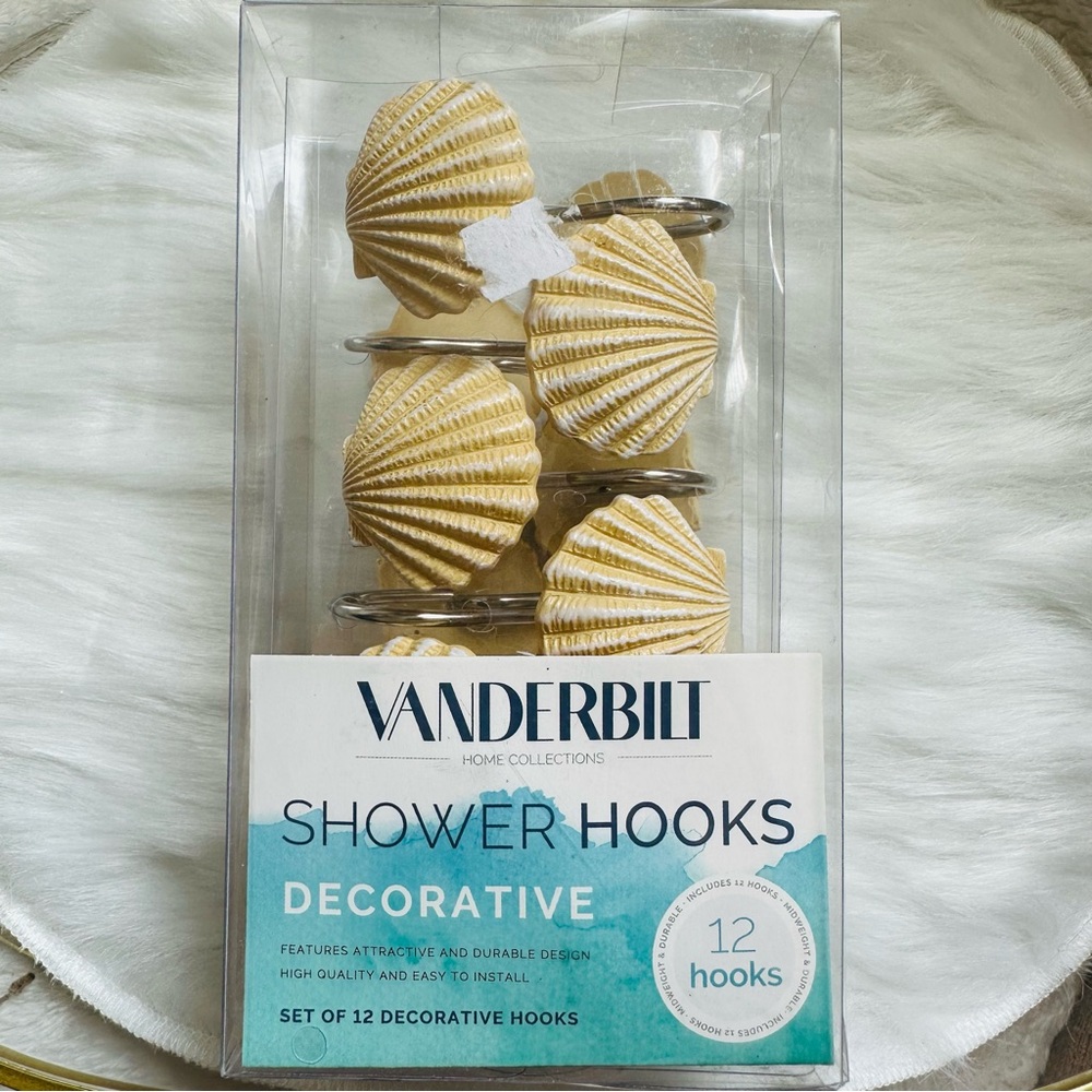 Vanderbilt Set of 12 Decorative Shower Hooks – NIB